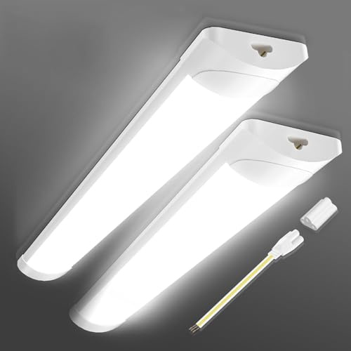 Litglobe 6FT LED Batten Light,60W 6500K Daylight Linkable LED Tube Light,Super Bright 6000LM Fluorescent Lights,120 °Beam Angle Strip Lights for Office Garage Workshop