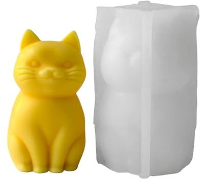 Moule en silicone réaliste en forme de chats - Facile à démouler - Multi-usage - Pour la fabrication de savons, de chocolats