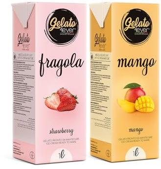 Gelato 4ever - Preparato per Gelato Pronto da Mantecare, Double Pack, Facile da Preparare, Compatibile con Tutte le Macchine per Gelati Come Ninja Creami, Magimix, HKoenig, 1L per Brick, Made in Italy