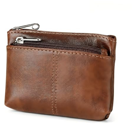 Women's Mini Coin Purse Wallet Genuine Leather | Money Pouch | Leather Coin Purse | Coin Purse Men (Brown)