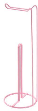 OHS Toilet Roll Holder Free Standing, Stainless Steel Toilet Paper Storage Bathroom Stand Non Slip and Non Rust Tissue Holder Paper Roll Storage Shelf Bathroom Accessories, Pink