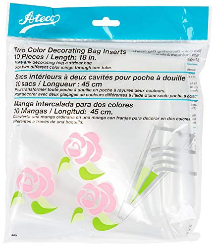Ateco 2 Colour Piping Bag - Rund, Kunststoff, Zweifarbige Piping Bags, Pack of 10