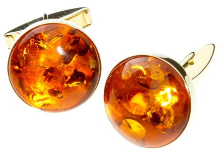 Ostsee-Schmuck Herren-Manschettenknopf 333/000 Gold mit Bernstein 001 153002 0100