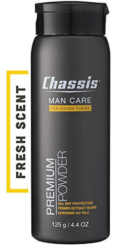 Chassis Premium Body Powder for Men, Whole Body Deodorant, Odor-Absorbent, Talc-Free Anti-Chafing Powder for Groin & Sensitive Skin, Friction Defense & Odor Control, Original Fresh Scent