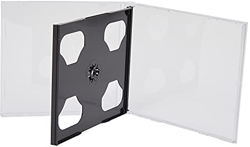 CD dubbla juvelfodral 10,4 mm för 2 skivor med svart bricka (paket med 50) Dragon Trading®