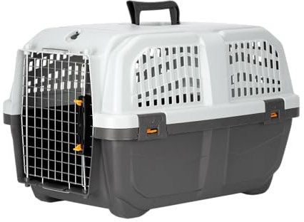 TRIXIE Transportbox Skudo – S: 40 × 39 × 60 cm, IATA-konforme Transportbox für Hunde & Katzen ideal für Reisen mit Auto oder Flugzeug, robuste Reisebox aus Kunststoff mit Schnappverschlüssen – 39741