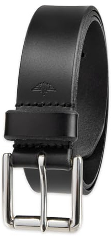 Dockers Men's Casual Leather Belt - 100% Soft Top Grain Genuine Leather Strap with Classic Prong Buckle, Black, 36