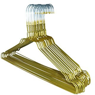 RSR-Classic Kleiderbügel 100 Stück Gold Drahtbügel Metallkleiderbügel Drahtkleiderbügel Metall Draht verzinkt platzsparende hochwertige Pulverbeschichtung Blusenbügel 40 cm