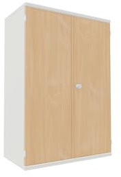 Flügeltürenschrank, 2 Dekor-Einlegeböden, abschließbar, 800x425x1152, Buche/Weiß