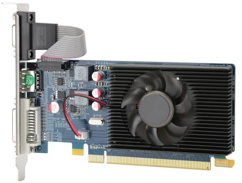 Dpofirs HD6450 Graphics Card for Desktop Computers, 2G DDR3 64bit Video Graphics Card with PCI Express 3.0 Slot for Office Business, Silent Gaming Graphics Card with Chip for AMD