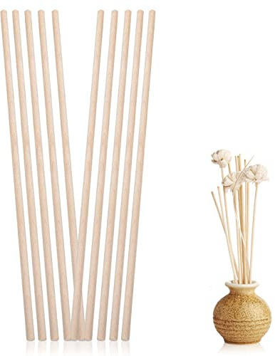 10 Stück Holzstab, Holzstäbchen Rund, Holzstäbchen Bastelstäbe Rundhölzer, Natürliche Rundstab Holz Holzstäbe Zum Basteln, Bastelstäbe Für Holzbau-Stöcke