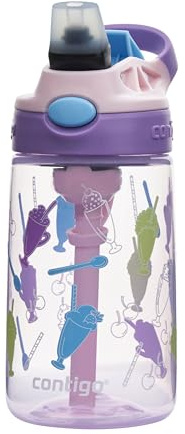Contigo children's drinking bottle Easy Clean Autospout with straw, BPA-free robust water bottle, 100% leak-proof, easy to clean, ideal for daycare, school and sports, 420 ml, Purple, Green, Blue
