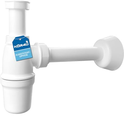 kör4u Kunststoffsiphon 1 1/4 Zoll x 32mm für Waschtisch und Waschbecken Bad