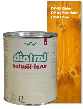 Diotrol Naturöl Lasur 1 Liter Profi Holzlasur Außen wetterfest | Natürliche & umweltfreundliche Lasur für Holz | Premium Holzschutzlasur Kiefer