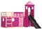 vidaXL Bunk Bed with Slide and Curtains Pink 80 x 200 cm