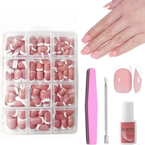 French False Nails - 240Pcs Square Press On Nails Short - 15 Size Acrylic Full Cover Artificial Fake Nails - Stick on Nail Art Manicure Decorations for Girls Women