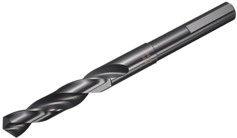sourcing map 13mm Drill Bit 12mm Reduced Shank 3-Flat M35 5% Cobalt | High-Speed Steel Twist Nitriding Black 118°Bits for Hard Metal Stainless Steel