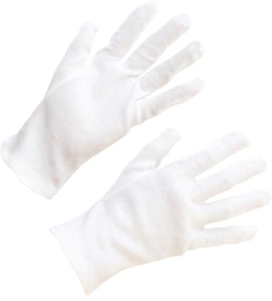 AUTSUPPL 12 Paare Weiße Baumwollhandschuhe Mitteldicke Schutzhandschuhe Rutschfeste Wiederverwendbare Handschuhe für Schmuck Gartenarbeit Industrielle Tätigkeiten Einheitsgröße Komfortabel
