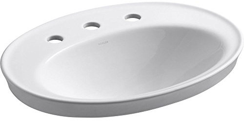 KOHLER K-2075-8-0 Serif Self-Rimming Bathroom Sink, White