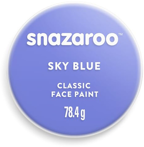 Snazaroo 1175355 Schminkfarbe - Himmelblau, 75ml Topf - hautfreundliche Gesichtschminke auf Wasserbasis, wasservermalbar, parabenfrei, Face & Bodypaint Farbe für Kinder & Erwachsene
