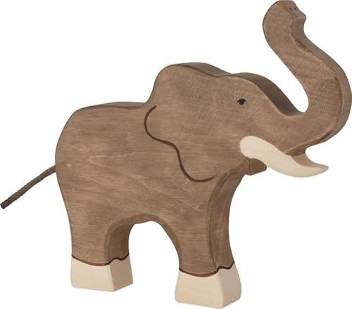 Holztiger Elefant, Rüssel hoch, 80148