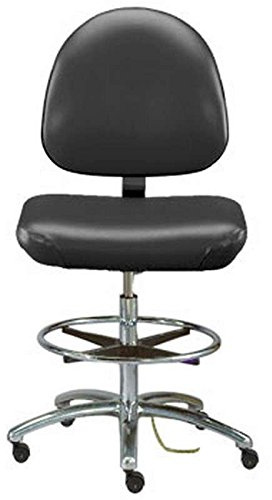 Integra - E Upholstered ESD Chair, Medium Back, Articulating Seat & Back Tilt, 5-Star Polished Aluminum Base, ESD Dual Wheel Hard Floor Casters, Seat Height Adjustment 16.5-22