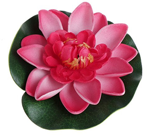 Xuniu Fleurs artificielles flottantes, lotus, nénuphars, parfaites pour décorer un jardin, un aquarium, un bassin, EVA, Peach Red, 10 cm