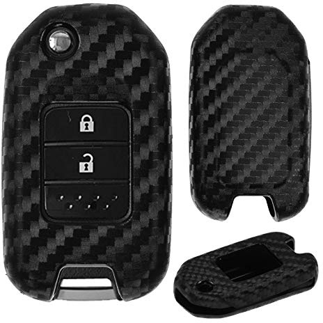 Carbon Soft Case Schutz Hülle Auto Klapp Schlüssel für Honda Civic X Jazz III HR-V II CR-V V