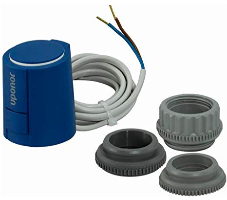 Set actuador Smatrix Retrofit A-XXX 24V, NC, 1W, incluye 3 anillos adaptadores de válvulas de colector e instrucciones de montaje, color azul (referencia 1083575)