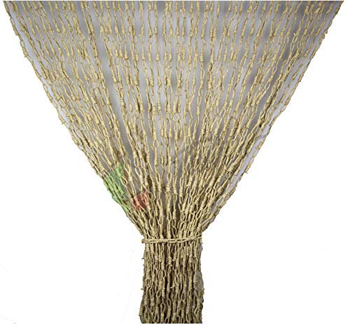 Tata Home Tenda Antimosche con Catenelle Intrecciate in Fibra Naturale per Porta Finestra Moschiera a Pannello Misura 100 x 220 cm Colore Panna