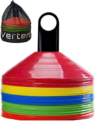 Vertent Football Cones (Set of 50) - Agility Football Cones with Carry Bag and Cone Holder, Perfect for Football and Sports, Training Cones, Sports Cones, Football Cones Training Set, Multisport Cones