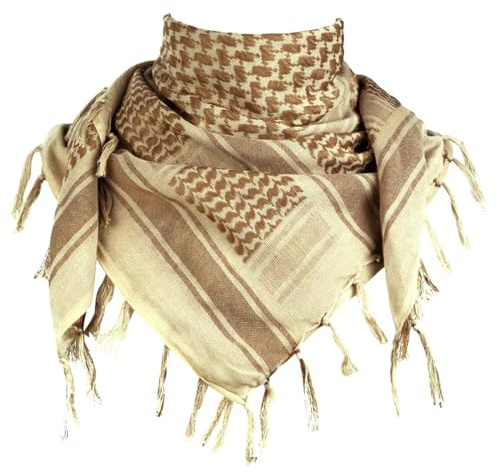 FREE SOLDIER Halstuch/Kopftuch Shemagh,Palituch Taktischer Schal Arabischer Wüsten Schals Herren Palästinenser Arafat-Tuch,(Khaki)