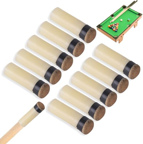 Agatige 10 mm/11 mm/12 mm/13 mm Queue-Spitzen, 10 Stück Pool-Billard-Queue-Spitzen, Ersatz für Pool-Queue-Sticks zum Anschrauben
