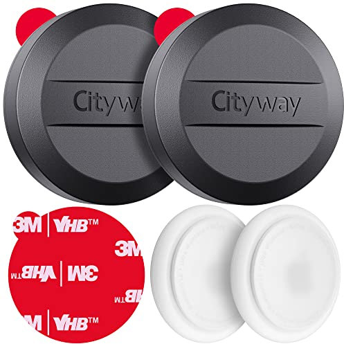 [2 Stück] IPX8 wasserdichte Airtag-Aufkleber-Halterung, Superkleber, Schraubverschluss-Design, niedriges Profil, Airtag-Halter für Fahrrad, Brieftasche, TV, Fernbedienung, Drohne, Kamera, Gepäck