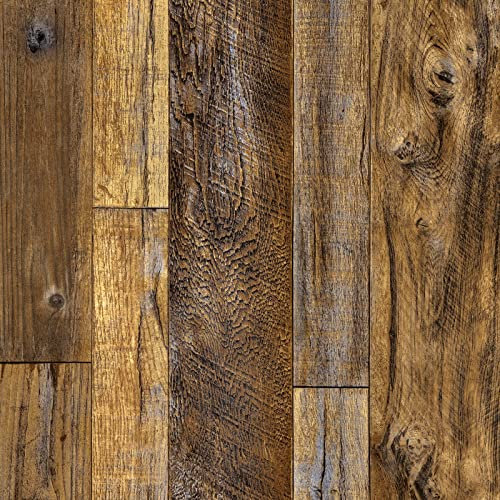 Abyssaly Klebefolie möbel holzoptik Möbelfolie selbstklebende folie holz tapete 90cm X 300cm Braun Vintage Streifen Folie Wasserdicht Wandtapete für Möbel Wände Schränke Küche Tische