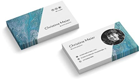 Visitenkarten mit Foto personalisieren | Buchhalterin | 2-seitig | Querformat | Menge + Papier zur Auswahl | gestalten | hochwertig | 350 g Qualitätsdruck | Finance | Steuerberater (500 Stück)