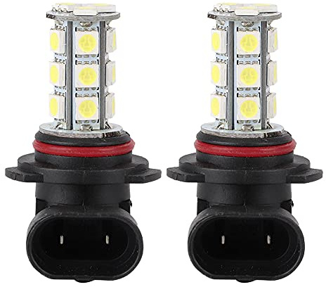 Qiilu 2x Blanc HB3 9005 18SMD 5050 LED Voiture DRL Brouillard Conduite Phare Ampoule Lampe 12V Ampoules Automobiles et Type de Lumière AutomobileRéponse Immédiate et