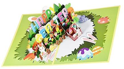 Ciieeo Ostergrußkarte Pop up Grußkarte Persönliche Dreidimensionale Geschenkkarte Für Feiern Segenskarte Mit Filigranem Design
