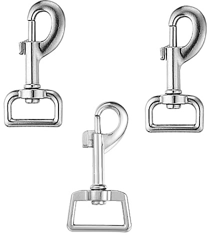 Dog Lead Clips for Connecting Pet Collars Keychains, 3 PCS | Square Eye, 360° Swivel Snap Hook, Heavy Duty, Trigger Clips Clasp Buckle