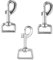 3 PCS Dog Lead Clips Square Eye 360° Leash Swivel Snap Hook Heavy Duty Trigger Clips Clasp Buckle for Connecting Pet Collars Keychains Dog Leash