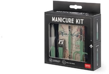 Legami - Kit Manicure da Viaggio, Ideale per Viaggi, Tascabile, Portatile, Forbicine, Tagliaunghie, Lima, Spingicuticole in Acciaio Inox, Set Manicure e Pedicure 4 in 1, Idea Regalo, 7,5 x 11 x 2 cm