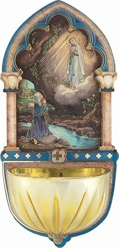 Hirten Our Lady of Lourdes Holy Water Font for Home Wall