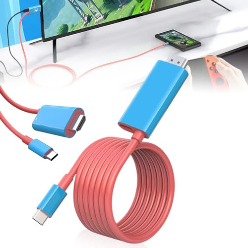 USB Typ C zu HDMI Kabel kompatibel mit Nintendo Switch, Adapter with 4K@30Hz HDMI für den TV Dock Modus auf NS Switch, Steam Deck, Smartphones, PC, 2 m, Blau