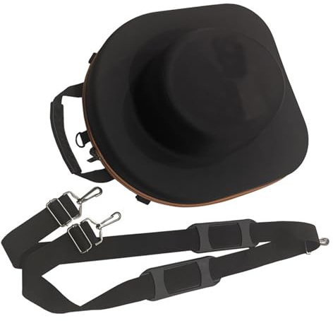 Étui de voyage pour chapeau de cowboy – Boîte de rangement portable anti-écrasement pour chapeau de cowboy pour voyage, protège jusqu'à 2 cowboy avec poignée de transport, bandoulière, sangle de