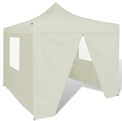 ARKEM Cenador Plegable con 4 Paredes Colore Crema 3x3 m Pergolas De Jardin Toldos Exterior Terraza Impermeable