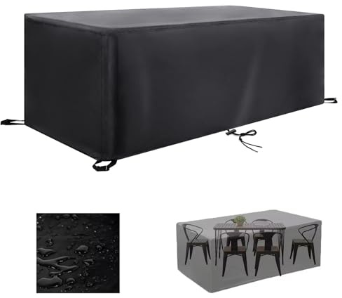 Funda Mesa Exterior Impermeable, 300x100x80cm Funda Protectora Muebles Jardin, Funda Muebles Exterior Impermeable Funda Sofa Exterior Impermeable Muebles Terraza Exterior Funda Para Sofa de JardíN