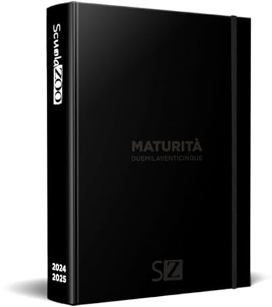 ScuolaZoo Agenda Diario per i maturandi 2024-2025 Nera - 11x15cm