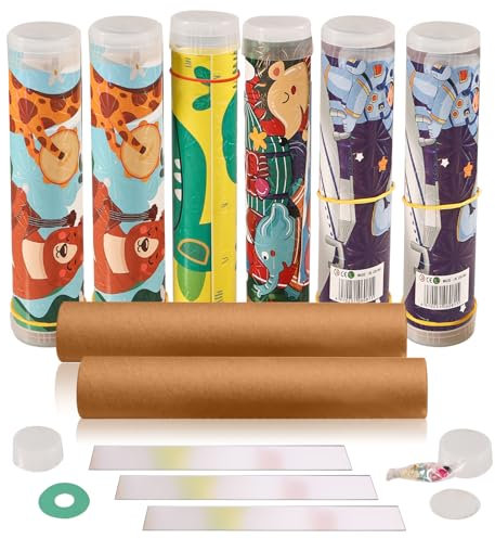 Silkwish 8er Kaleidoskop Bastelset Kinder - Kaleidoskop Kindergeburtstag Gastgeschenke - DIY Kaleidoskop Mitgebsel - Selbst Bauen - Mitbringexperiment zu Optik für Kinder ab 6-8 Jahre