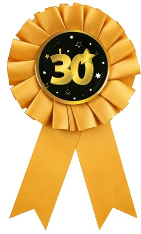 Tiwoca Geschenk zum 30. Geburtstag – schwarz-goldener Anstecker in edler Optik Zahl 30 – Stilvolle Geburtstagsdeko und elegante Geschenkideen für Junge und Mädchen