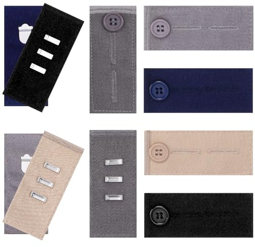 JJUNW Lot de 10 rallonges de boutons de pantalon - Avec crochet en métal - 8,5 x 3,5 cm - Pour pantalons, jupes, pantalons de grossesse